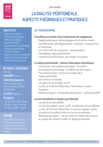 "La dialyse péritonéale" PDF