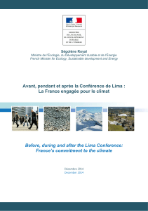 Avant, pendant et après la Conférence de Lima : La France