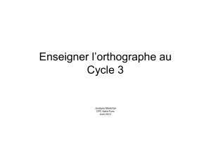 (Enseigner l`orthographe au Cycle 3 \(2\))