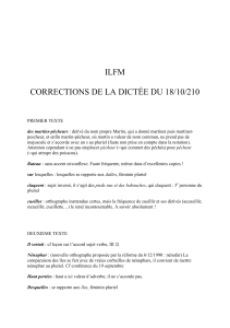 ILFM CORRECTIONS DE LA DICTÉE DU 18/10/210