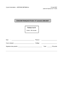 EVACOM FRANÇAIS 9eA-B-H / IIe semestre 2006