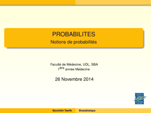 PROBABILITES - Notions de probabilités