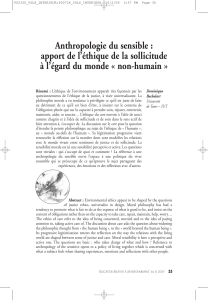 Anthropologie du sensible : apport de l`éthique de la sollicitude à l