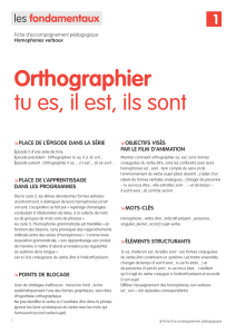 Orthographier tu es, il est, ils sont