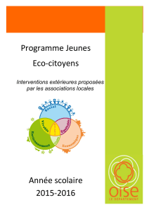 Programme Jeunes Eco-citoyens Année scolaire 2015-2016