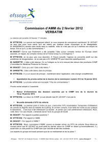 Commission d`AMM du 2 février 2012 - Verbatim