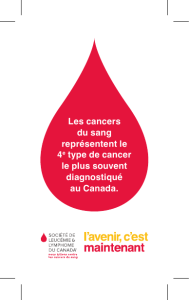 Les cancers du sang représentent le 4e type de cancer le plus