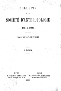 société d`anthropologi e - Société linnéenne de Lyon