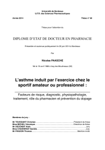 L`asthme induit par l`exercice chez le sportif amateur ou