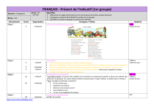 FRANÇAIS - Présent de l`indicatif (1er groupe)
