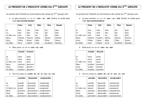 LE PRESENT DE L`INDICATIF VERBE DU 3 GROUPE LE