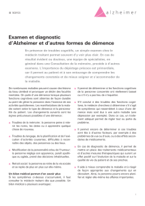 Examen et diagnostic d`Alzheimer et d`autres formes de démence