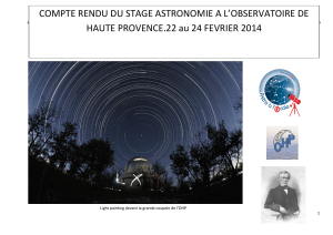 Compte rendu stage astronomie OHP Février 2014