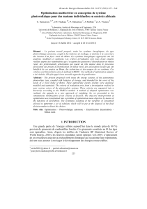 Optimisation multicritère en conception de système photovoltaïque