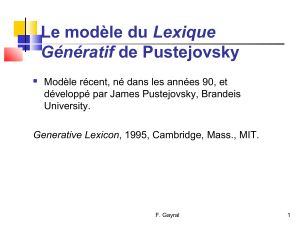 Le modèle du Lexique Génératif de Pustejovsky
