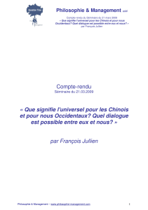 Que signifie l`universel pour les Chinois et pour nous Occidentaux?