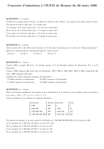 Concours d`admission `a l`IUFM de Rennes du 30 mars 1996