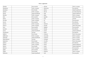 Mots à apprendre 1