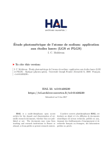 Étude photométrique de l`atome de sodium: application aux étoiles