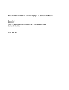 Document d`orientation sur la campagne uOttawa Sans Fossile
