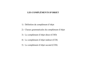 Les compléments d`objets