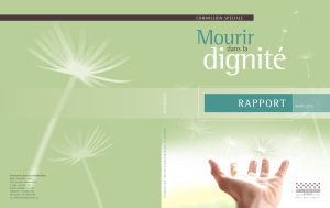 Rapport de la Commission spéciale sur la question de mourir dans