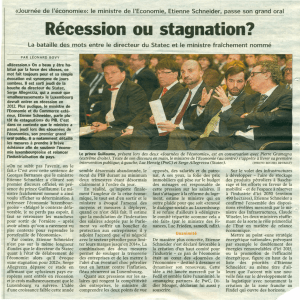 Récession ou·stagnation?