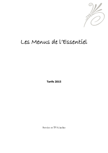 Les Menus de l`Essentiel