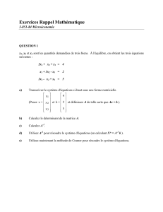 Exercices Rappel Mathématique