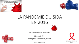 la pandemie du sida en 2016 - Collège Guillaume Apollinaire