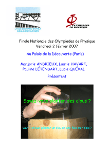 Savez-vous planter des clous - Olympiades de Physique France