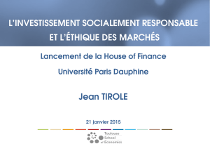 présentation de Jean Tirole - Université Paris