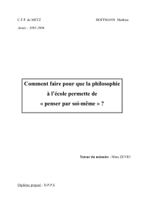 Comment faire pour que la philosophie à l`école permette de