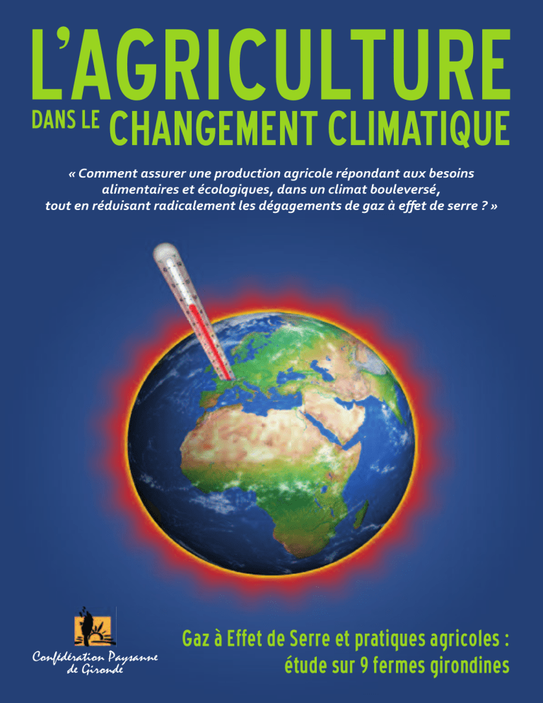 Agriculture Et Changements Climatiques Actes De La