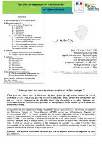 Juillac-le-Coq - Observatoire Régional de l`Environnement Poitou