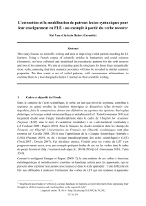 L`extraction et la modélisation de patrons lexico