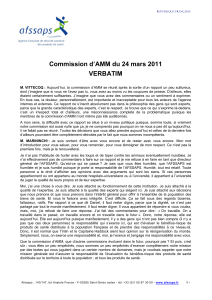 Commission d`AMM du 24 mars 2011 VERBATIM