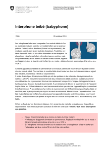 Interphone bébé (babyphone) - BaG