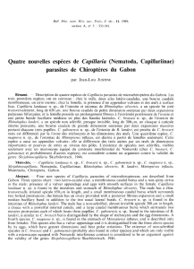 Quatre nouvelles espèces de Capillaria