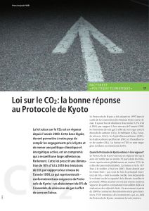 Loi sur le CO2: la bonne réponse au Protocole de Kyoto
