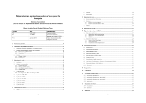 D&eacute;pendances syntaxiques de surface pour le fran&ccedil;ais