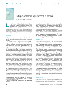 Fatigue, asthénie, épuisement et cancer