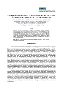 comparaison d`architectures d`hybridation d`une pile à combustible