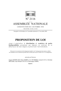 N° 2116 ASSEMBLÉE NATIONALE PROPOSITION DE LOI