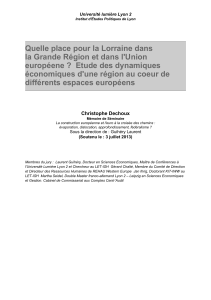 Quelle place pour la Lorraine dans la Grande Région et dans l