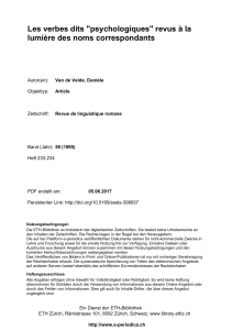Les verbes dits "psychologiques" revus à la lumière - E