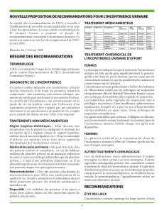 Ligne directrice sur l`incontinence UAC
