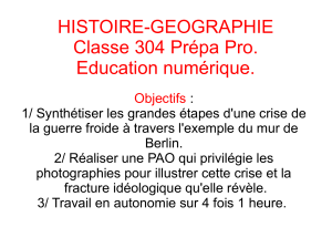 HISTOIRE-GEOGRAPHIE Classe 304 Prépa Pro. Education