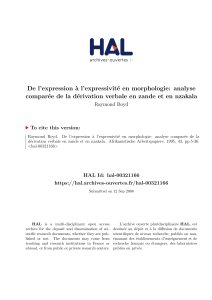 De l`expression à l`expressivité en morphologie: analyse - Hal-SHS