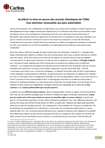 Accélérer la mise en œuvre des accords climatiques de l`ONU Une